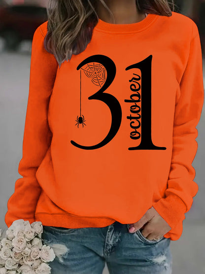 Damen Sweatshirt Halloween-Motiv Bequem Grün