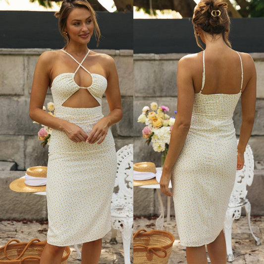 Damen Strandkleid Cut-Outs Zarten Trägern Norvielle - Norvielle