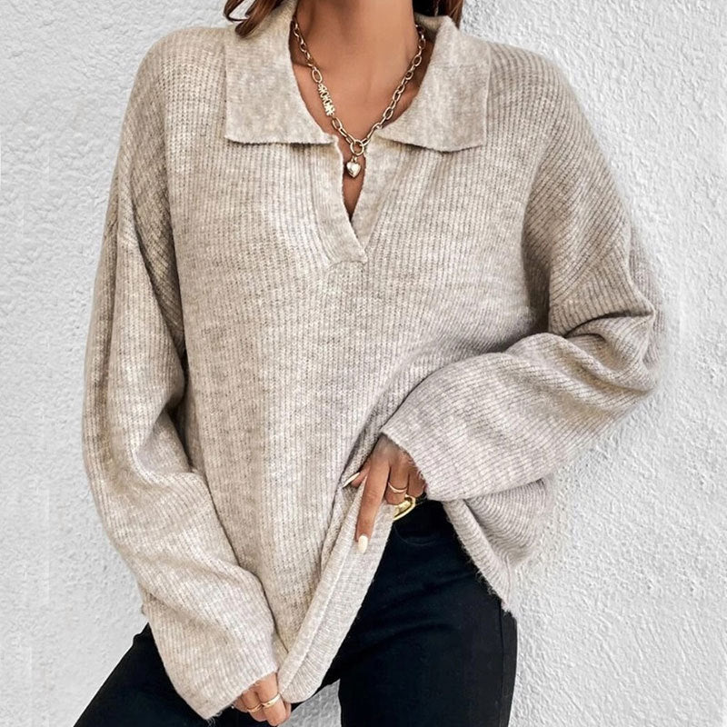 Damen Pullover Strukturiertes Rippdesign Norvielle