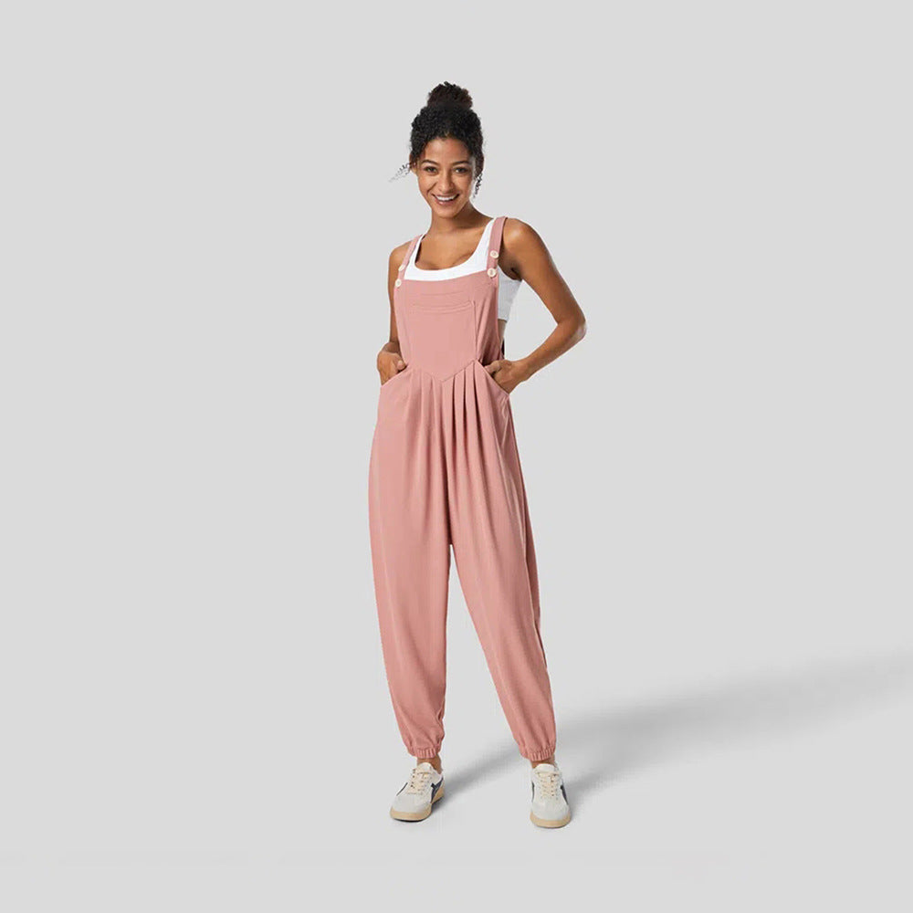 Damen Jumpsuit Lässig Schick Taschen Norvielle