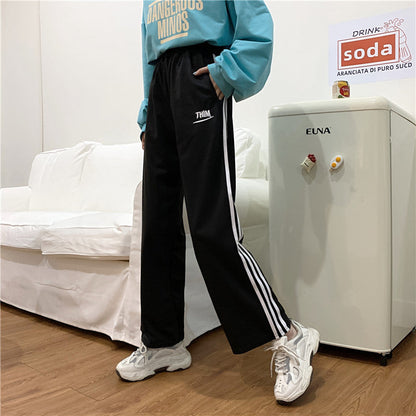 Damen Sport Freizeithose Streifen Norvielle