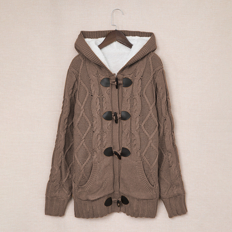 Damen Strickjacke Hochkragen Bequem Knöpfe Norvielle