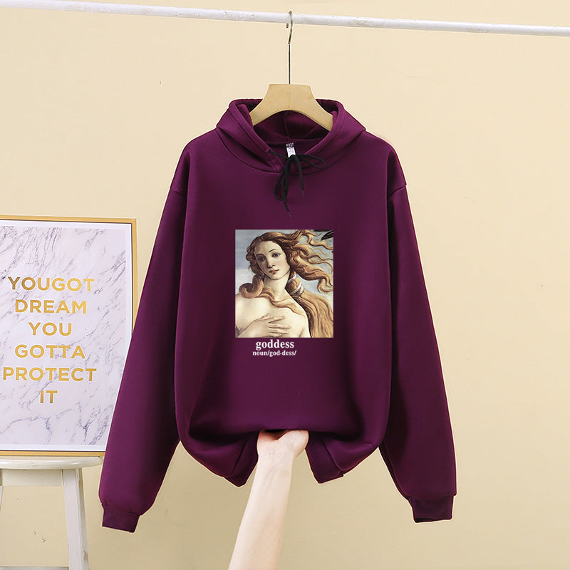Damen Kapuzenpullover künstlerischer Druck Norvielle
