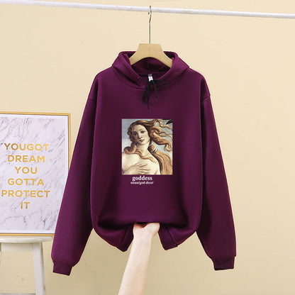 Damen Kapuzenpullover künstlerischer Druck Norvielle