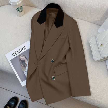 Damen Doppelreiher Blazer Norvielle Elegantes Design