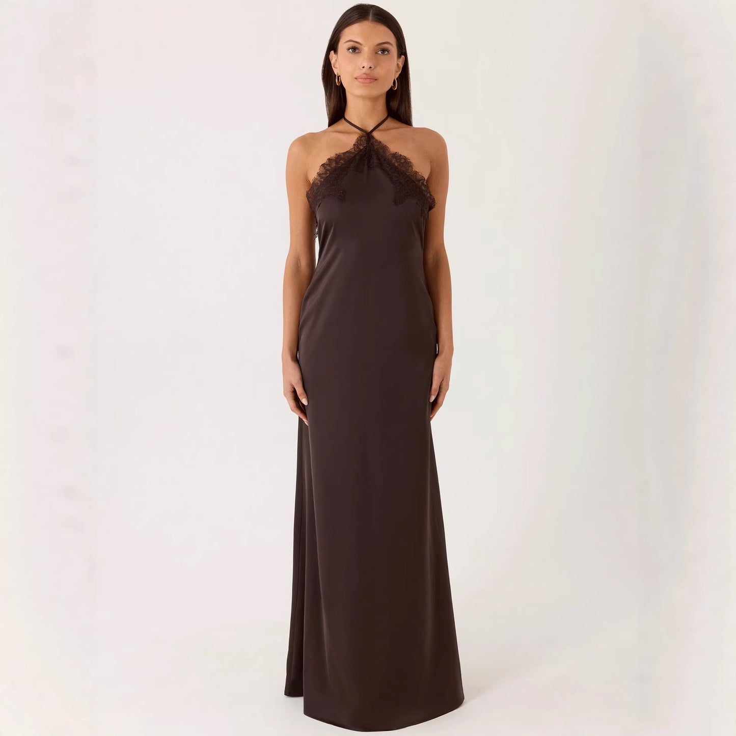 Damen Maxikleid Spitzen-Bustier Fließend Norvielle