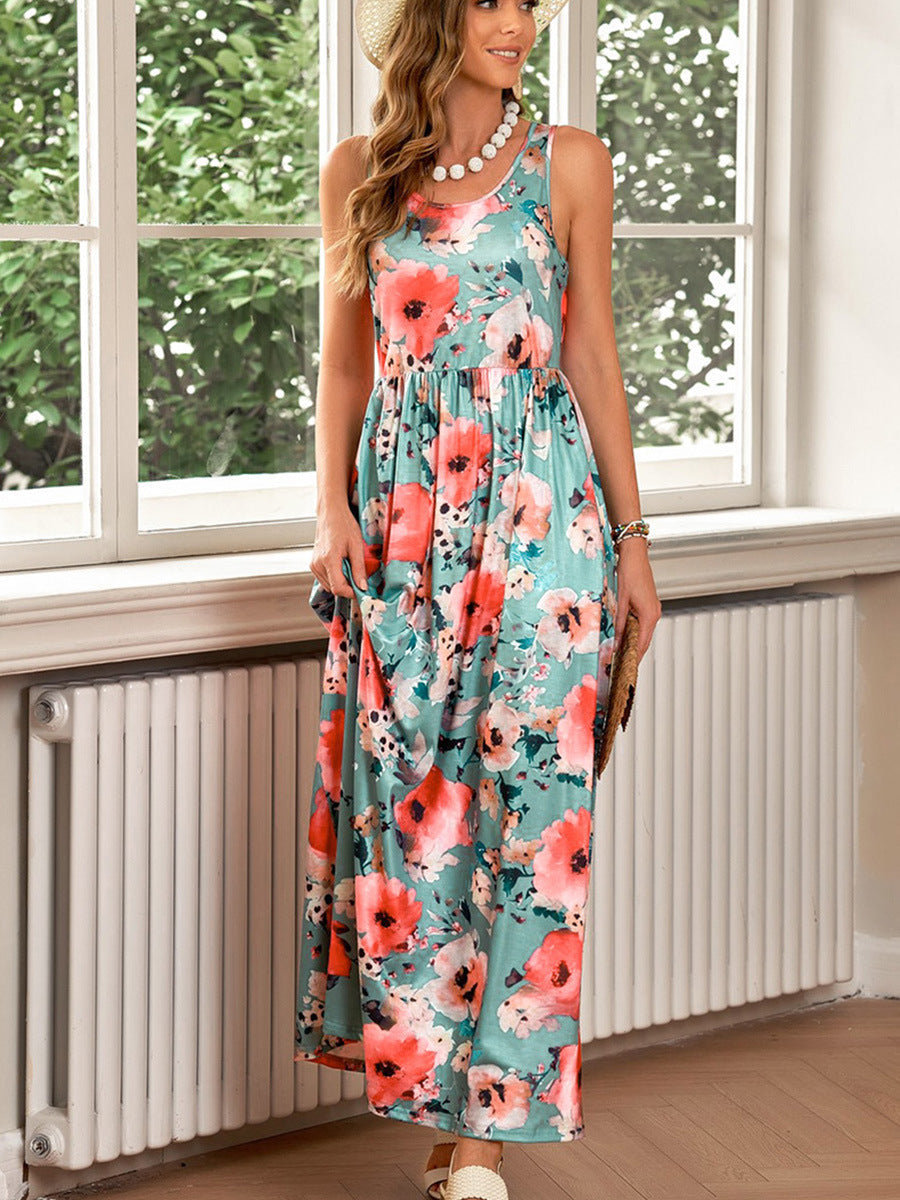 Damen Maxikleid Blumendesign Hochwertig Komfortabel Norvielle