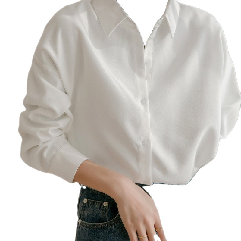 Damen Oversized Bluse Eleganter Kragen Lässiger Schnitt Norvielle