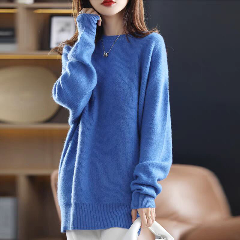 Damen Kuschelpullover Weiches Material Lässiger Schnitt Beige