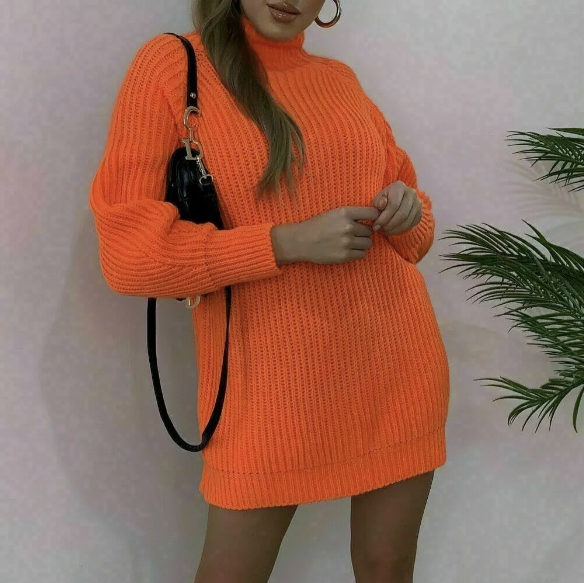Damen Strickpullover Rollkragen Hochgeschlossen Norvielle