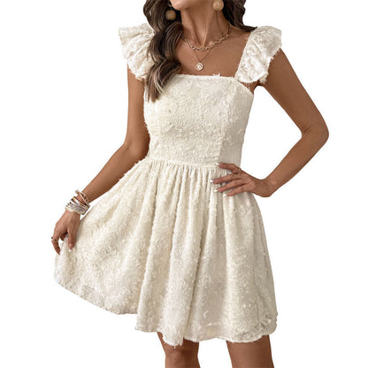 Damen Kurzkleid Rüschendetails Floralmuster