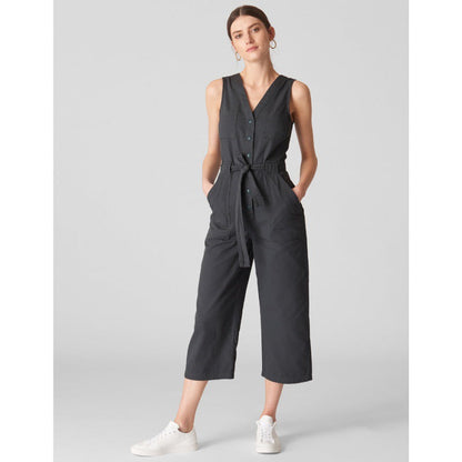 Damen Jumpsuit Breite Beine Taillengürtel Norvielle