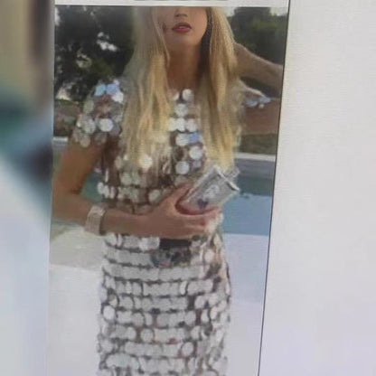 Damen Abendkleid Glitzernd Paillettenbesatz Figurbetont Schwarz - Norvielle
