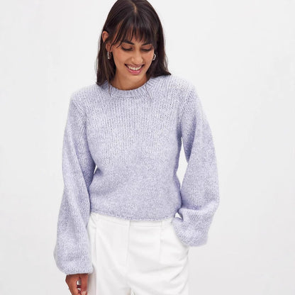 Damen Strickpullover Lässig Elegant Rückenausschnitt Norvielle