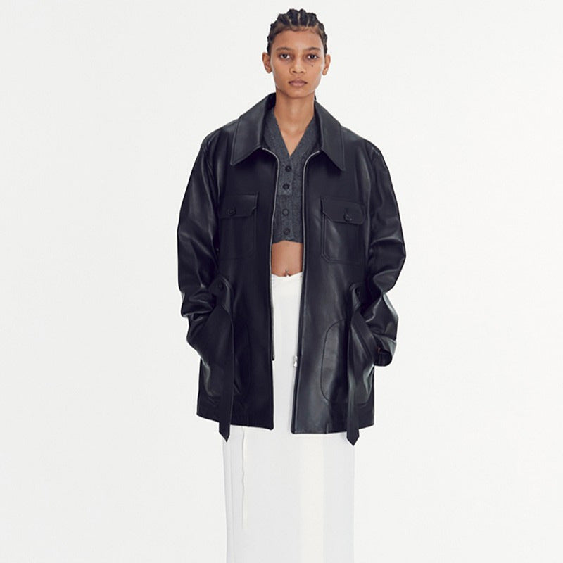 Damen oversized Kunstlederjacke Norvielle