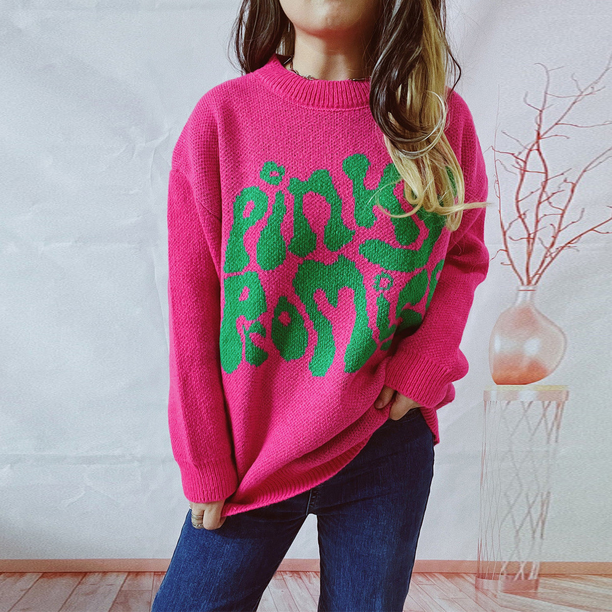 Damen Pullover Lässig Textdesign Norvielle - Norvielle