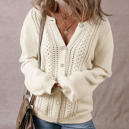 Damen Strickjacke Lochmuster Norvielle