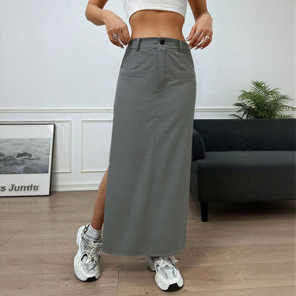 Damen langer Rock mit seitlichem Schlitz Norvielle - Norvielle