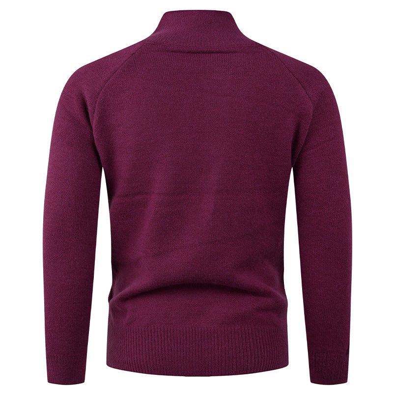 Herren Strickcardigan Stehkragen Knopfverschluss Bequem Grau