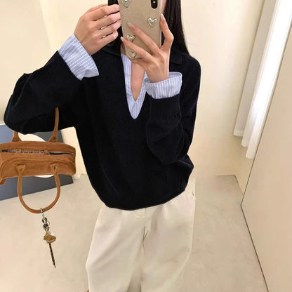 Damen Pullover mit Hemdkragen Norvielle - Norvielle