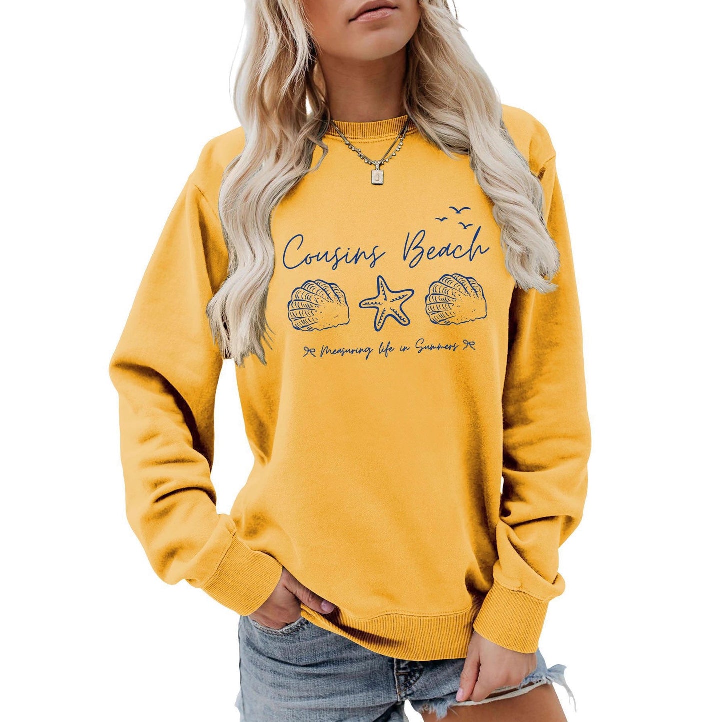 Damen Sweatshirt Maritimes Motiv Bequemer Schnitt Norvielle