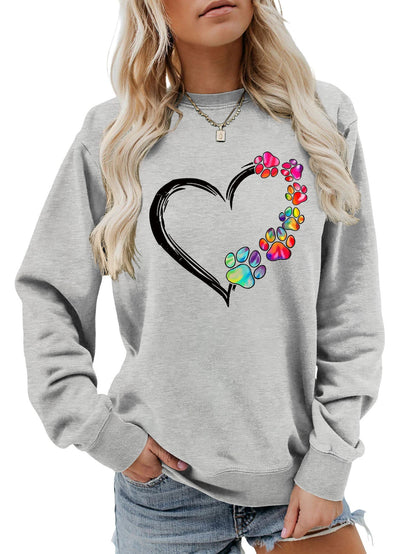 Damen Sweatshirt Pfotenherz-Design Norvielle