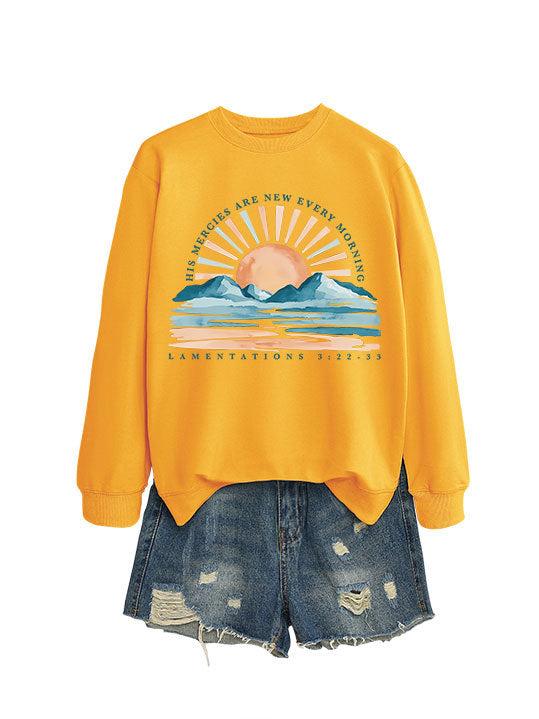 Damen Sweatshirt Sonnenaufgangsdesign Lässig Norvielle
