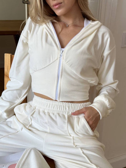 Damen Sport Set Cropped Hoodie Jogginghose Norvielle