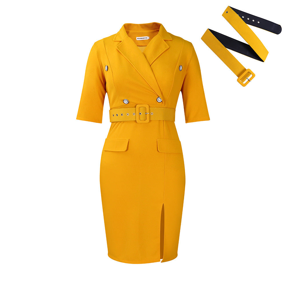 Damen Blazer-Kleid mit Gürtel und feinen Details