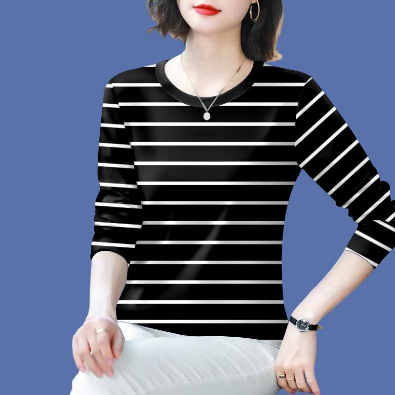 Damen Langarmshirt Gestreift Norvielle