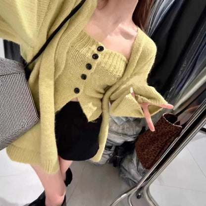 Damen Cardigan Offene Front Knöpfe Norvielle