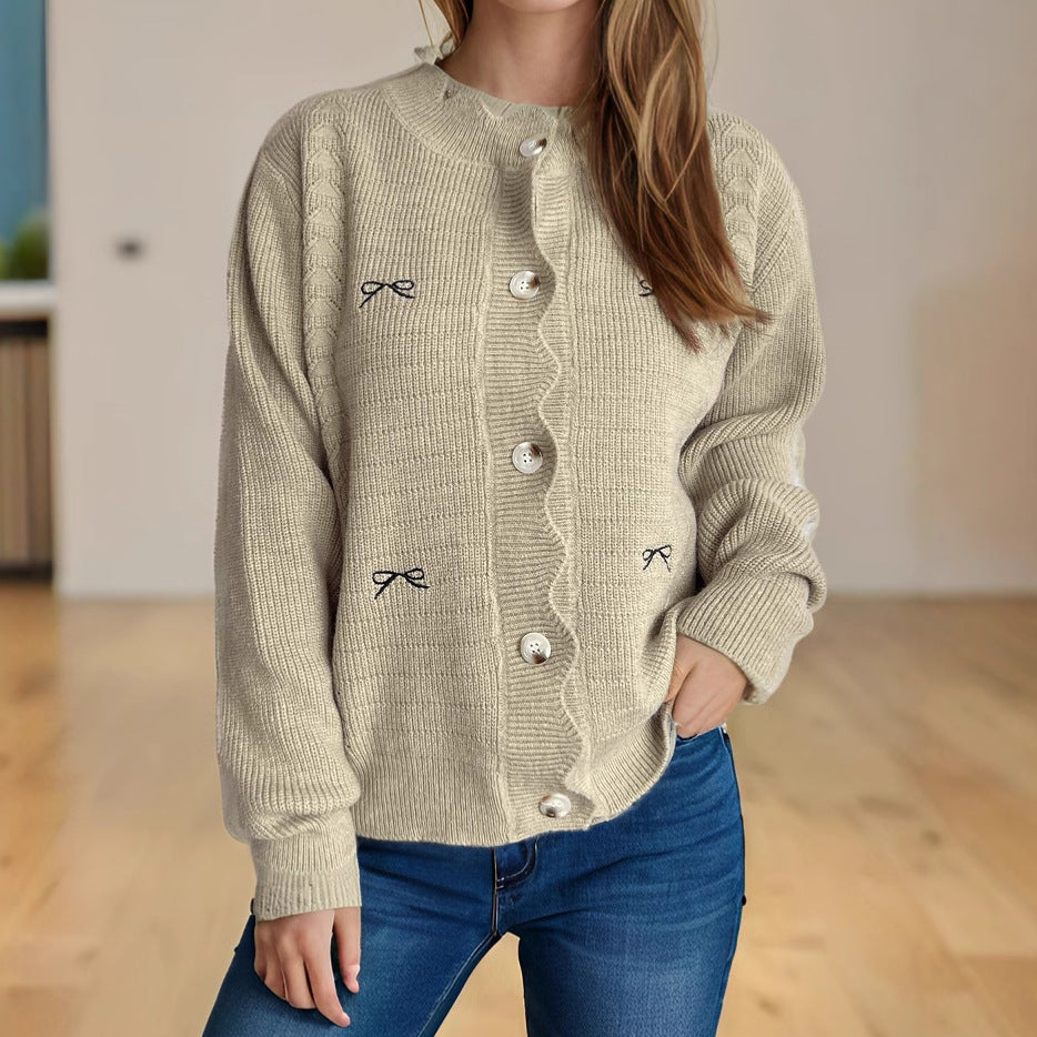 Damen Strickjacke Verspielt Details Norvielle