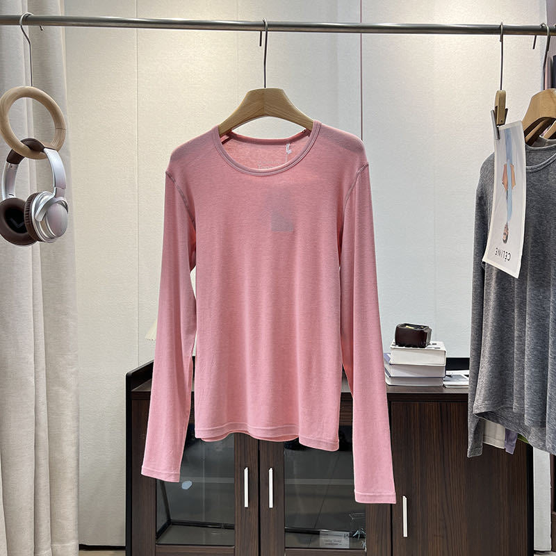 Damen Langarmshirt Weiches Jersey Ergonomisch Beige