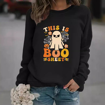 Damen Sweatshirt Herbstlich Geist-Print Lässig Norvielle - Norvielle