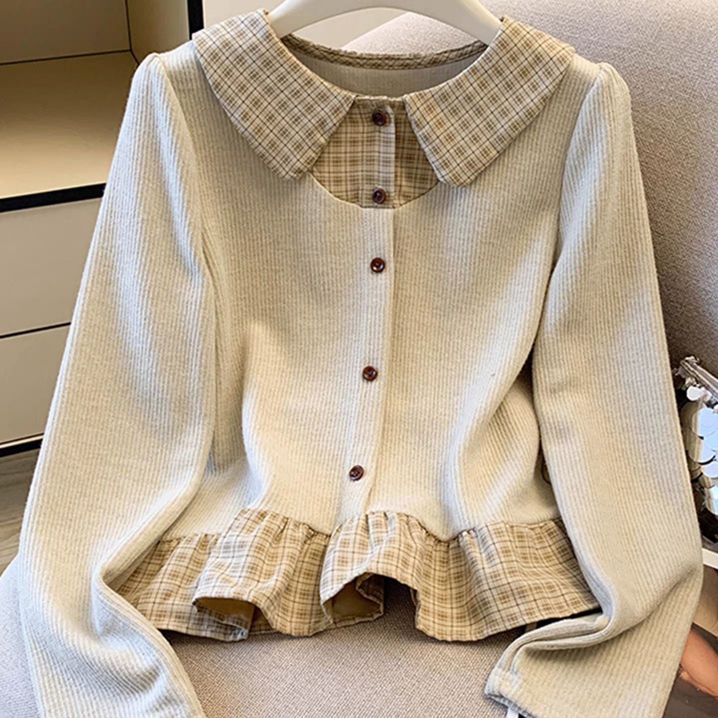 Damen Strickpullover mit Blusen-Details Norvielle
