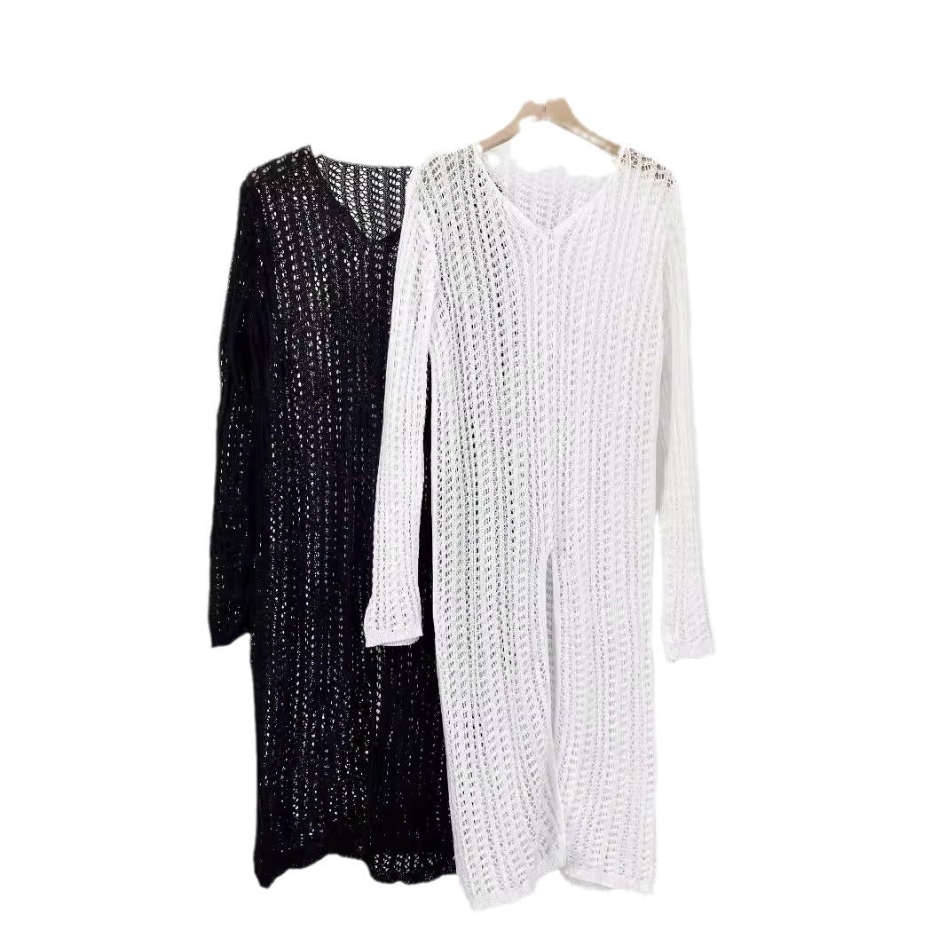 Damen Longpullover Netzdesign Norvielle