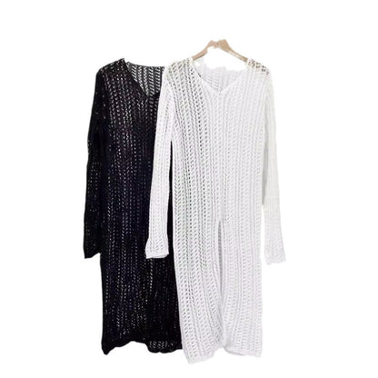 Damen Longpullover Netzdesign Norvielle