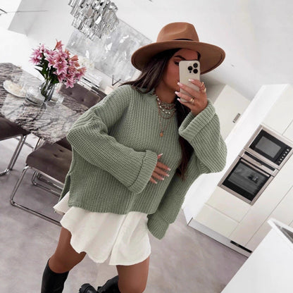 Damen Pullover Strukturiert Weit Norvielle