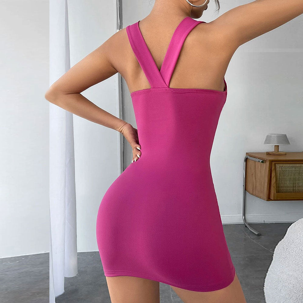 Damen Neckholder Minikleid mit Drapierungsdesign Norvielle