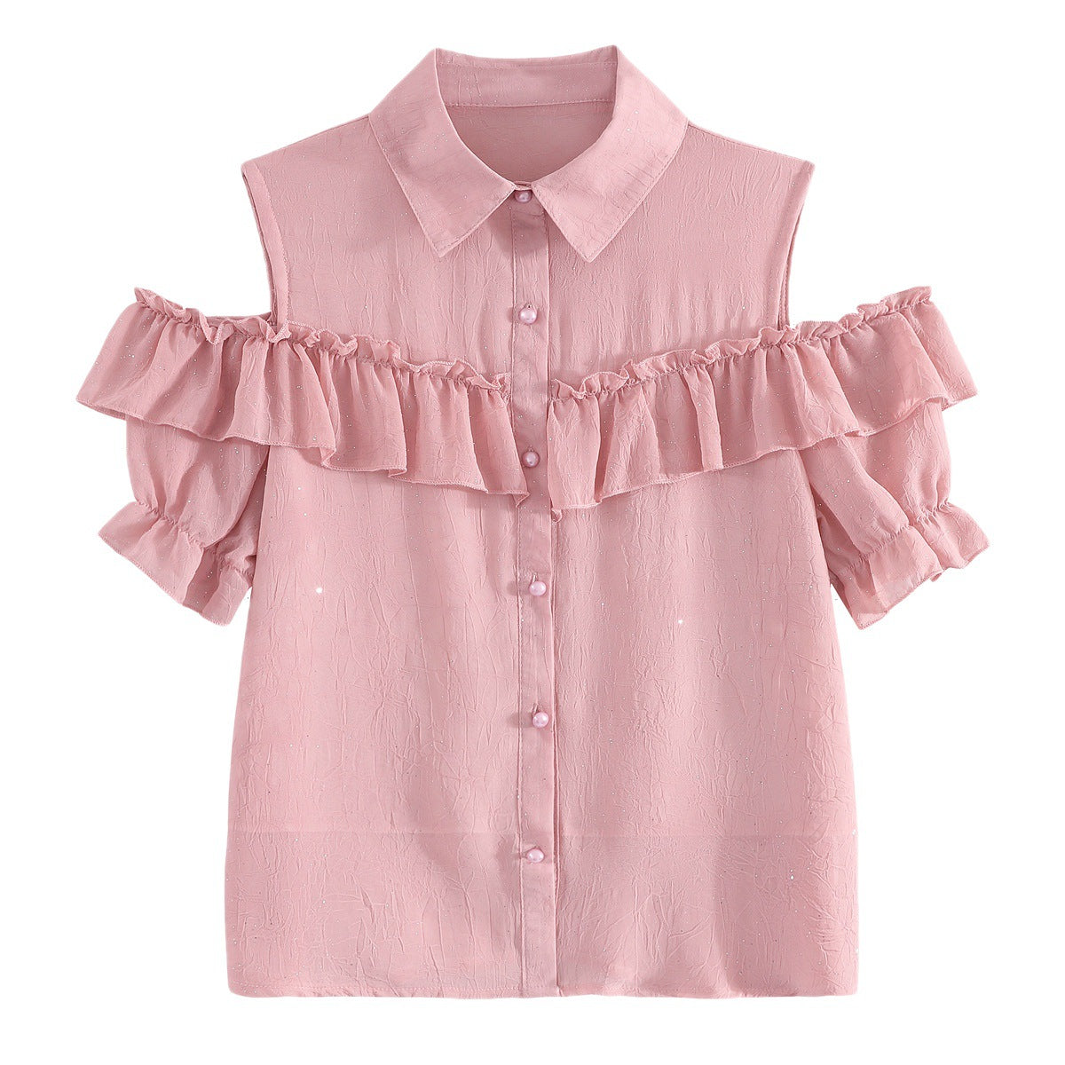 Damen Off-Shoulder Bluse Rüschendetails Norvielle