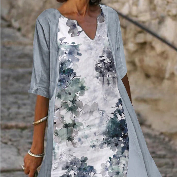 Damen Sommerkleid Floralmuster Leichtes Design Norvielle - Norvielle