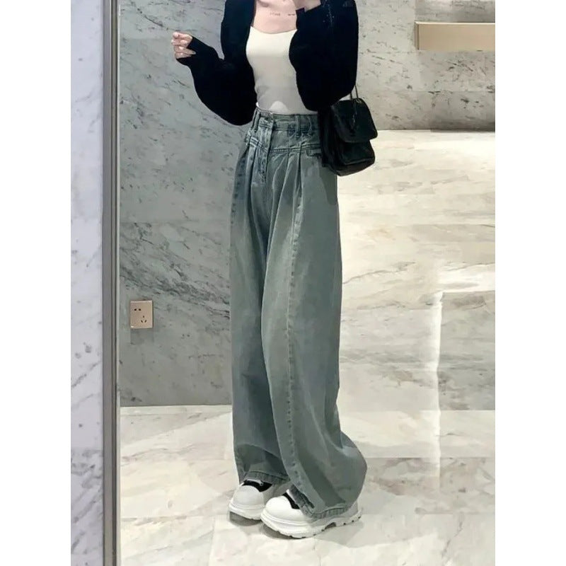 Damen High-Waist Jeans Weit Norvielle