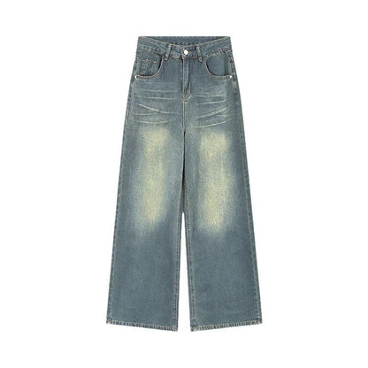 Damen Weite Jeans Vintage-Effekt
