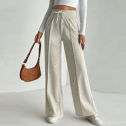 Damen Sweathose Weit Elastischer Bund Seitentaschen