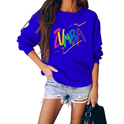 Damen Sweatshirt Modernes Zumba Design Lässig Grau