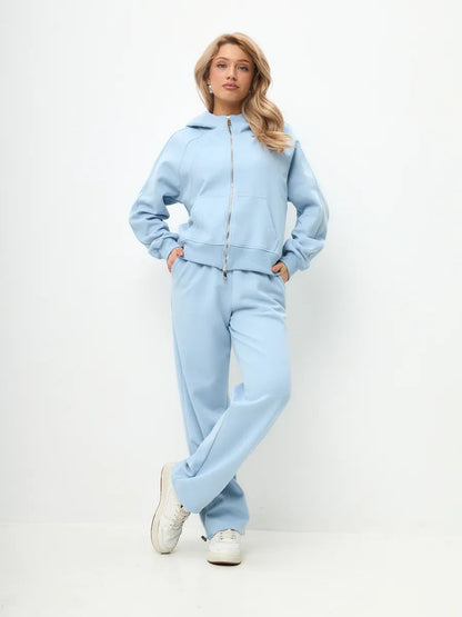 Damen Sportset Kapuzenjacke Jogginghosen Baumwolle