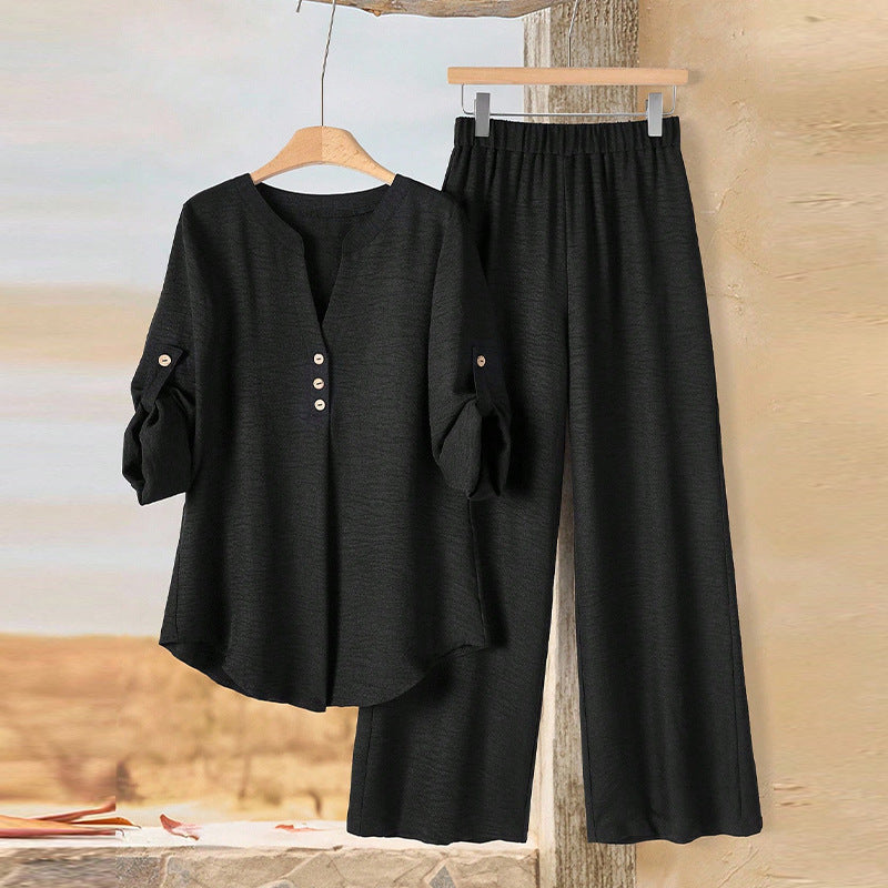 Damen Zweiteiler Set Knopfdetails Norvielle - Norvielle