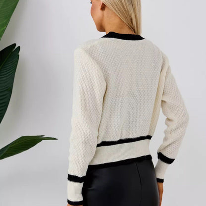 Damen Strickjacke mit Perlenknöpfen und Taschen Norvielle