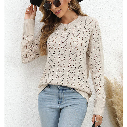 Damen Strickpullover Herzmuster - Norvielle