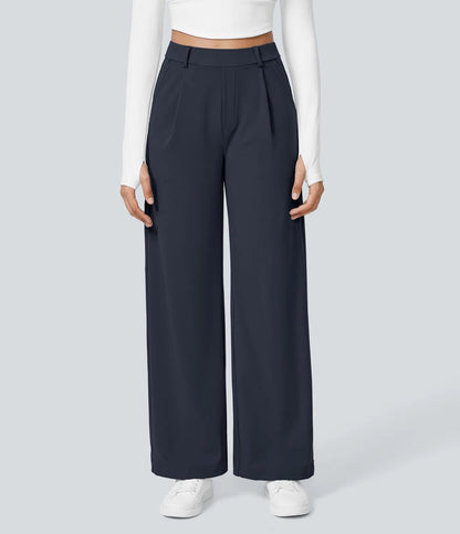 Damen Palazzo-Hose Weit Geschnitten Falten Norvielle